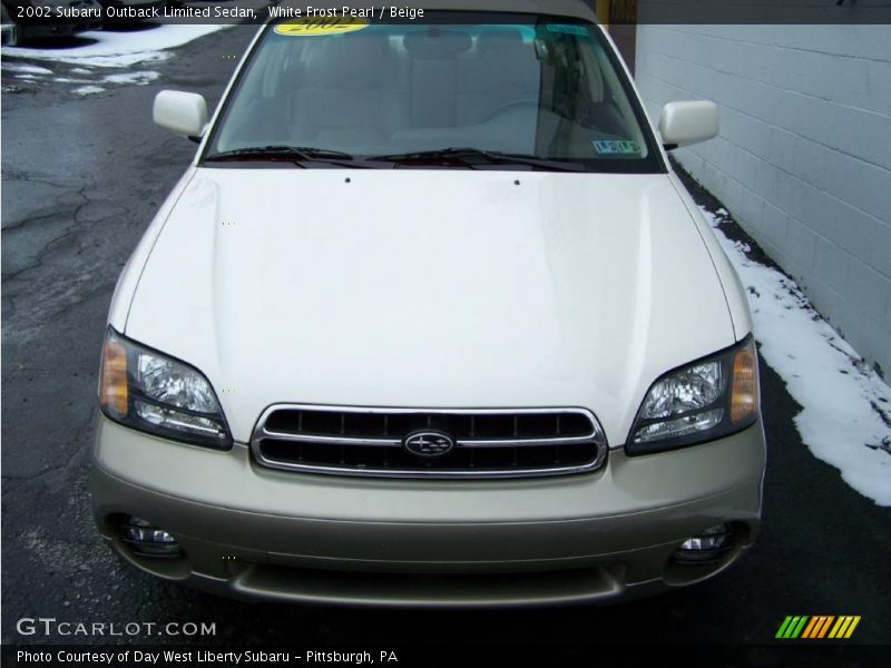 White Frost Pearl / Beige 2002 Subaru Outback Limited Sedan