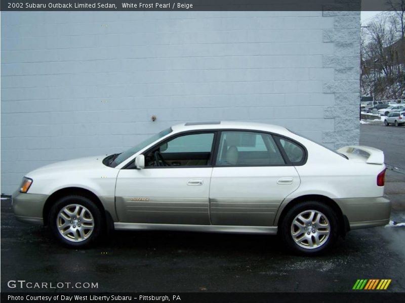 White Frost Pearl / Beige 2002 Subaru Outback Limited Sedan