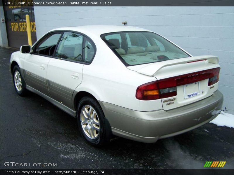 White Frost Pearl / Beige 2002 Subaru Outback Limited Sedan