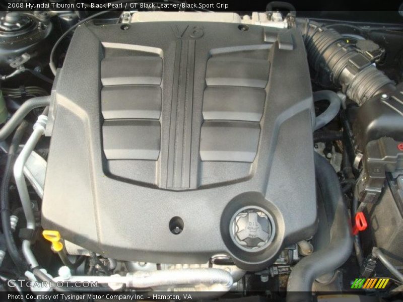 Black Pearl / GT Black Leather/Black Sport Grip 2008 Hyundai Tiburon GT