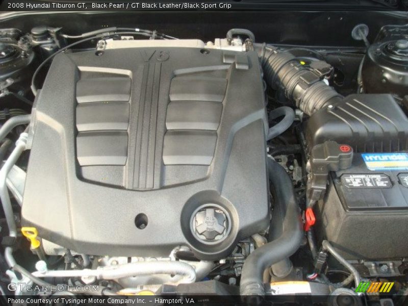 Black Pearl / GT Black Leather/Black Sport Grip 2008 Hyundai Tiburon GT