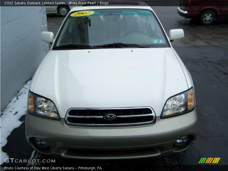 White Frost Pearl / Beige 2002 Subaru Outback Limited Sedan