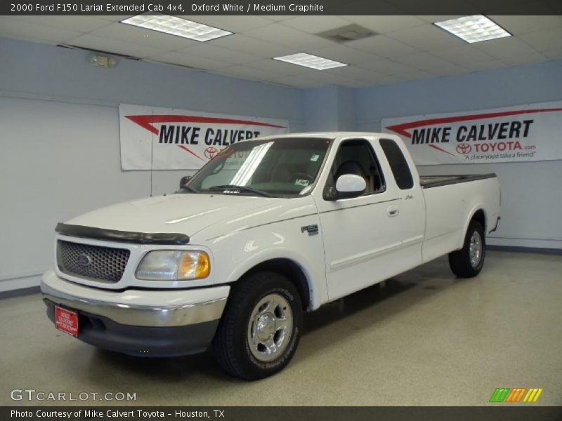 Oxford White / Medium Graphite 2000 Ford F150 Lariat Extended Cab 4x4