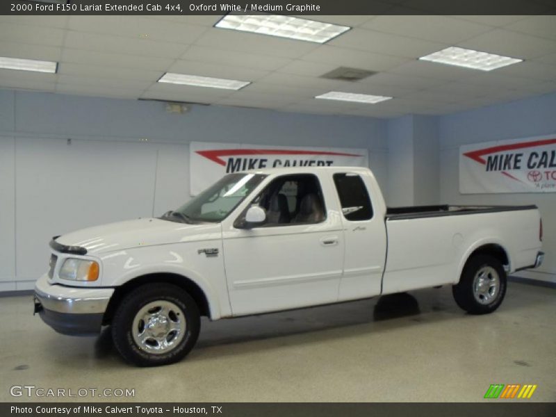 Oxford White / Medium Graphite 2000 Ford F150 Lariat Extended Cab 4x4