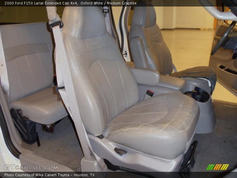 Oxford White / Medium Graphite 2000 Ford F150 Lariat Extended Cab 4x4