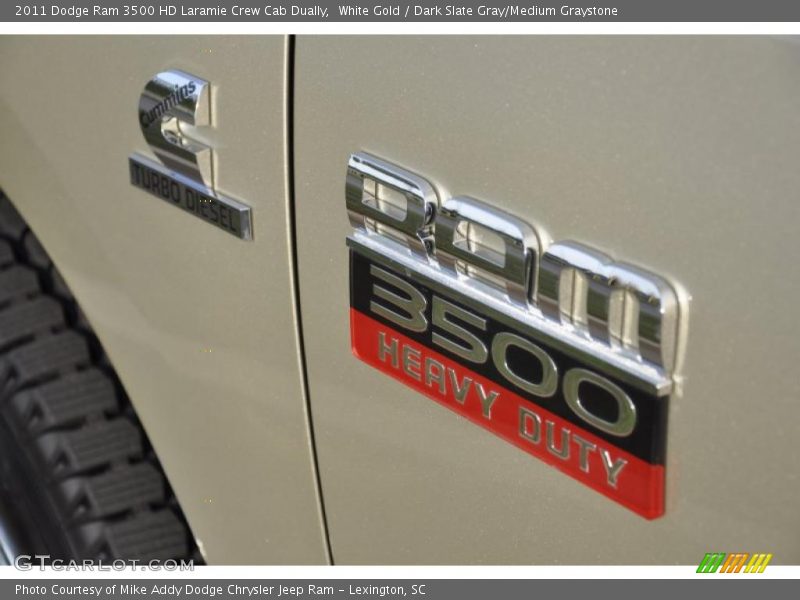 White Gold / Dark Slate Gray/Medium Graystone 2011 Dodge Ram 3500 HD Laramie Crew Cab Dually