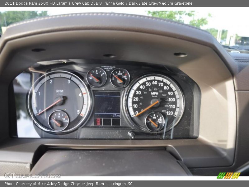 White Gold / Dark Slate Gray/Medium Graystone 2011 Dodge Ram 3500 HD Laramie Crew Cab Dually