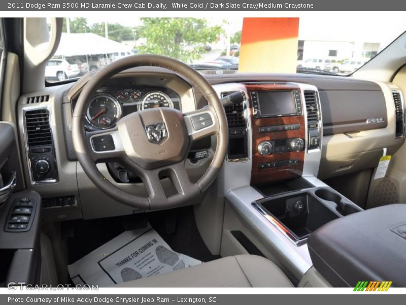 White Gold / Dark Slate Gray/Medium Graystone 2011 Dodge Ram 3500 HD Laramie Crew Cab Dually