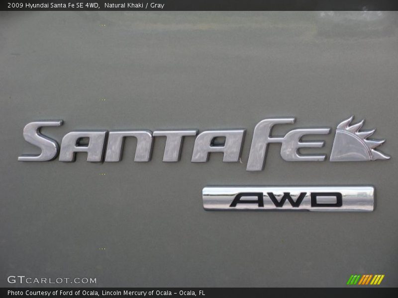 Natural Khaki / Gray 2009 Hyundai Santa Fe SE 4WD