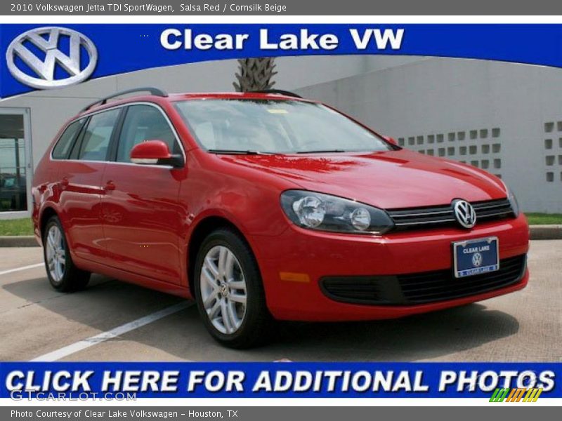 Salsa Red / Cornsilk Beige 2010 Volkswagen Jetta TDI SportWagen