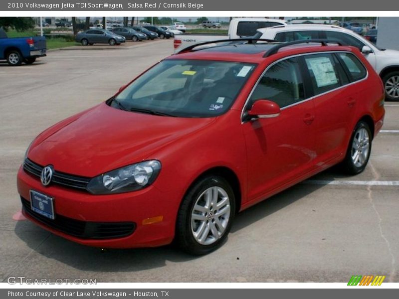 Salsa Red / Cornsilk Beige 2010 Volkswagen Jetta TDI SportWagen