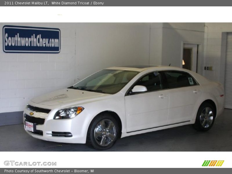 White Diamond Tricoat / Ebony 2011 Chevrolet Malibu LT