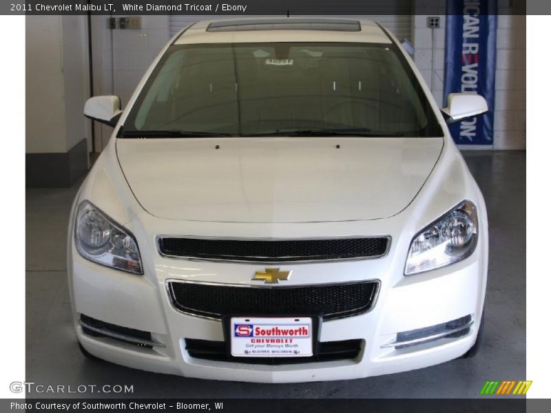 White Diamond Tricoat / Ebony 2011 Chevrolet Malibu LT