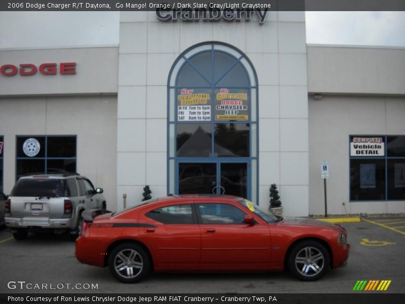 Go Mango! Orange / Dark Slate Gray/Light Graystone 2006 Dodge Charger R/T Daytona