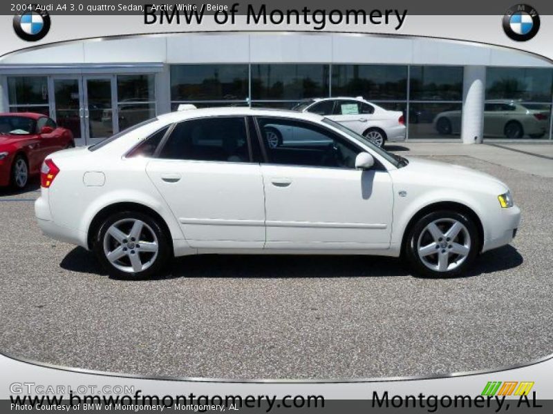 Arctic White / Beige 2004 Audi A4 3.0 quattro Sedan