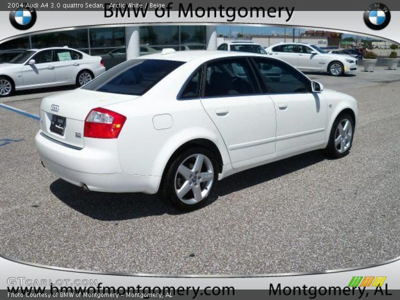 Arctic White / Beige 2004 Audi A4 3.0 quattro Sedan