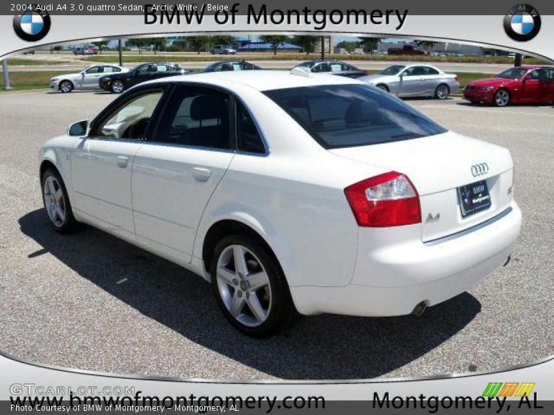 Arctic White / Beige 2004 Audi A4 3.0 quattro Sedan