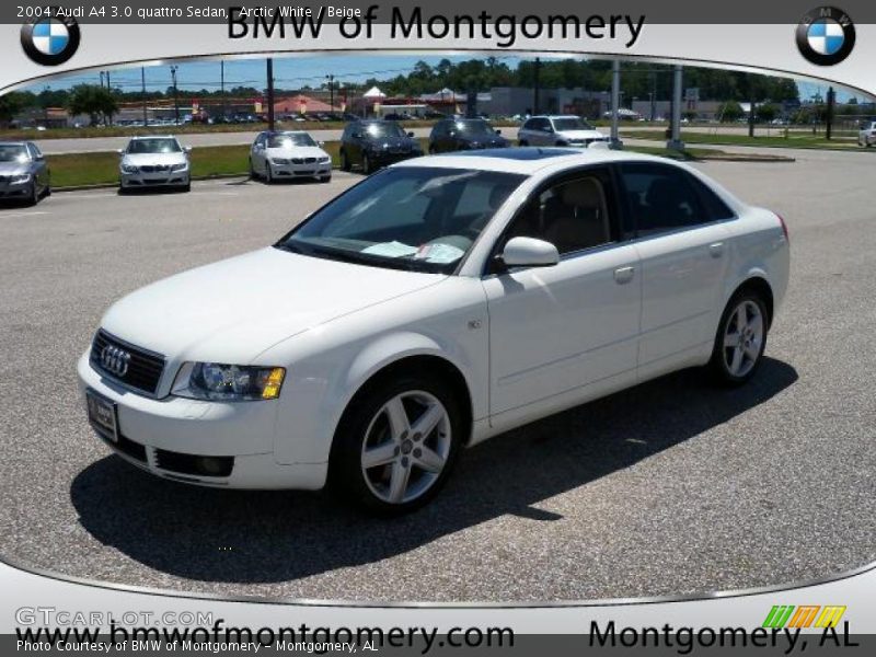 Arctic White / Beige 2004 Audi A4 3.0 quattro Sedan