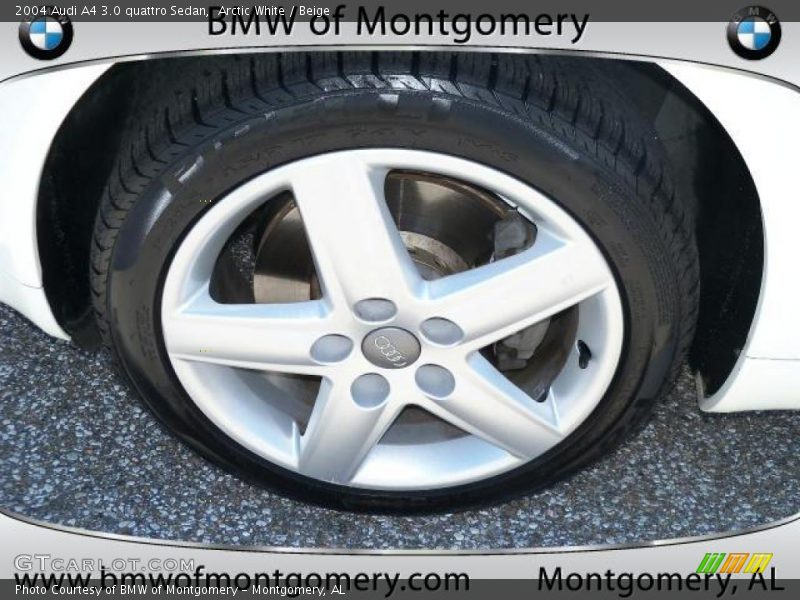 Arctic White / Beige 2004 Audi A4 3.0 quattro Sedan