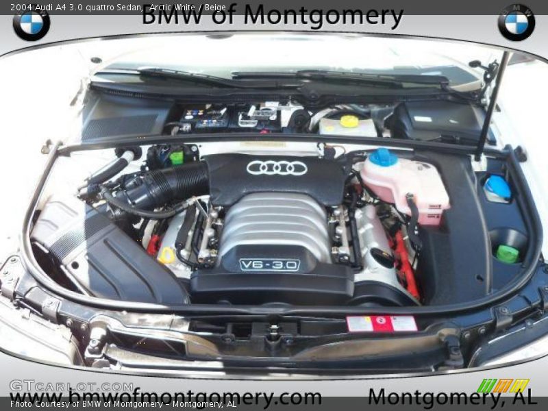 Arctic White / Beige 2004 Audi A4 3.0 quattro Sedan