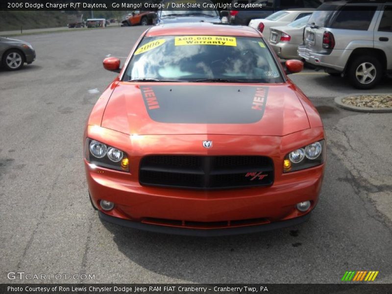 Go Mango! Orange / Dark Slate Gray/Light Graystone 2006 Dodge Charger R/T Daytona