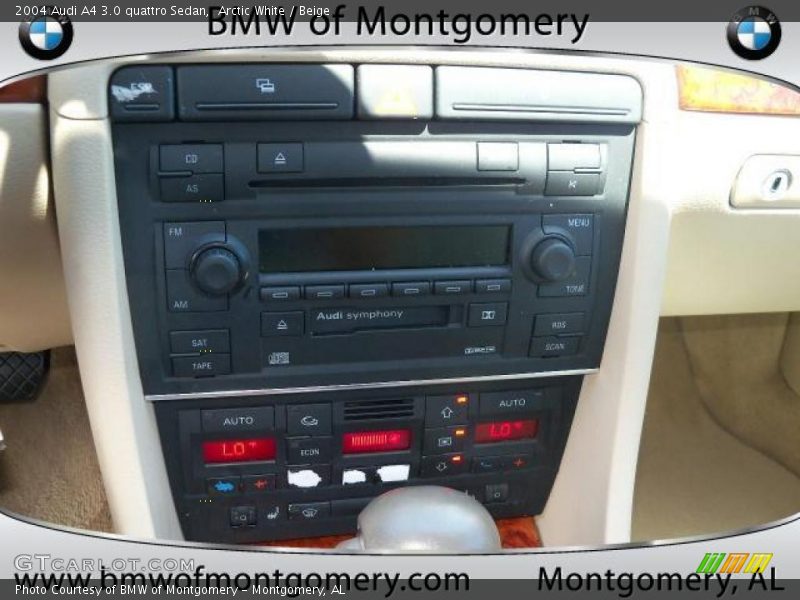 Arctic White / Beige 2004 Audi A4 3.0 quattro Sedan