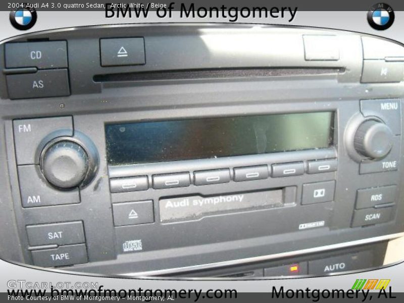 Arctic White / Beige 2004 Audi A4 3.0 quattro Sedan