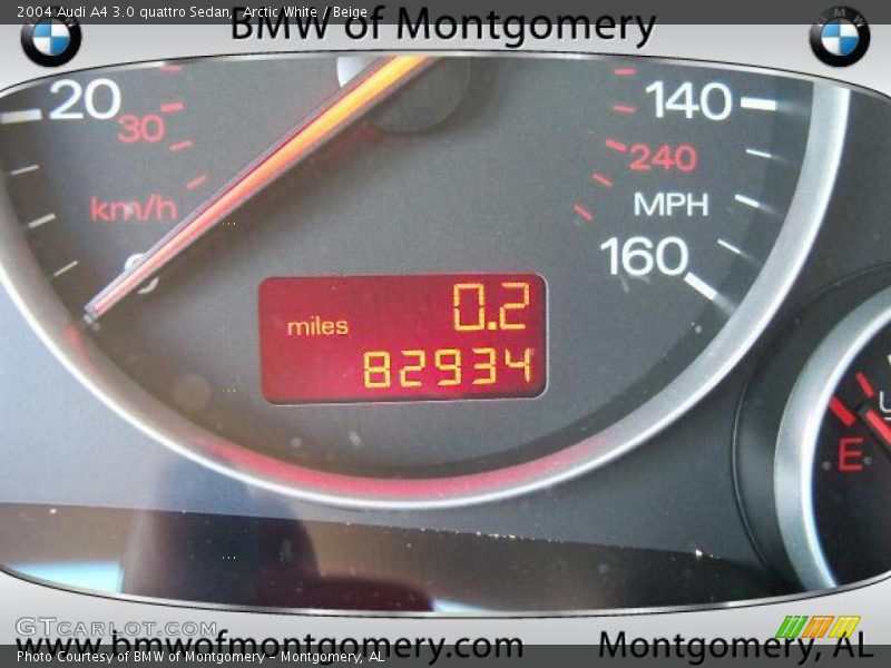 Arctic White / Beige 2004 Audi A4 3.0 quattro Sedan