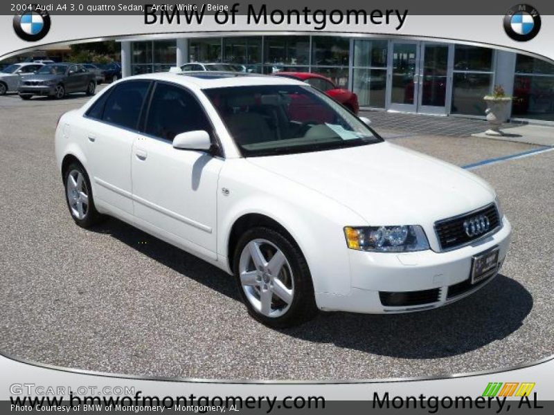 Arctic White / Beige 2004 Audi A4 3.0 quattro Sedan