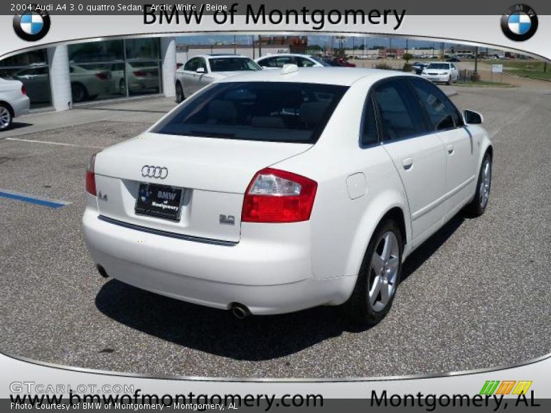 Arctic White / Beige 2004 Audi A4 3.0 quattro Sedan