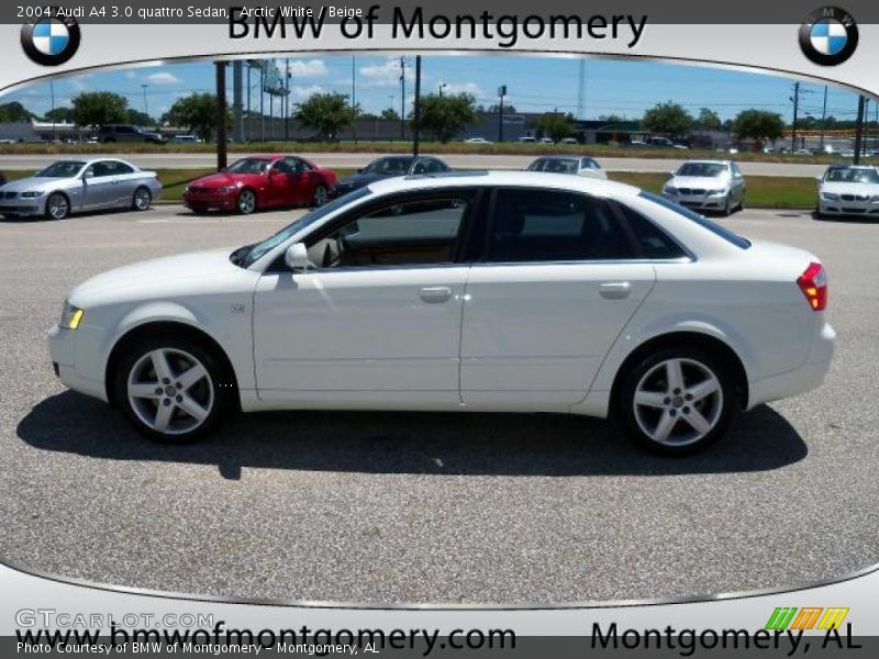 Arctic White / Beige 2004 Audi A4 3.0 quattro Sedan