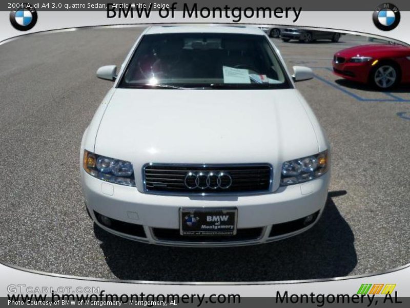 Arctic White / Beige 2004 Audi A4 3.0 quattro Sedan