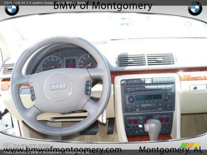 Arctic White / Beige 2004 Audi A4 3.0 quattro Sedan