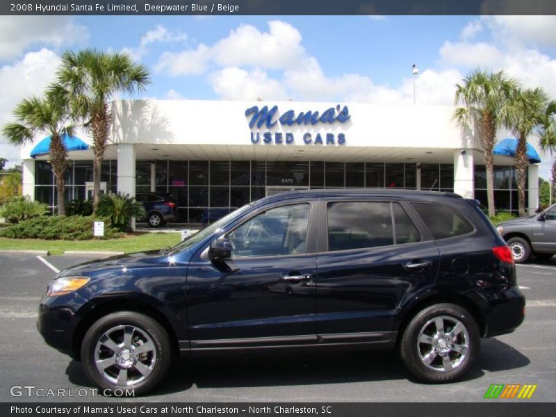 Deepwater Blue / Beige 2008 Hyundai Santa Fe Limited