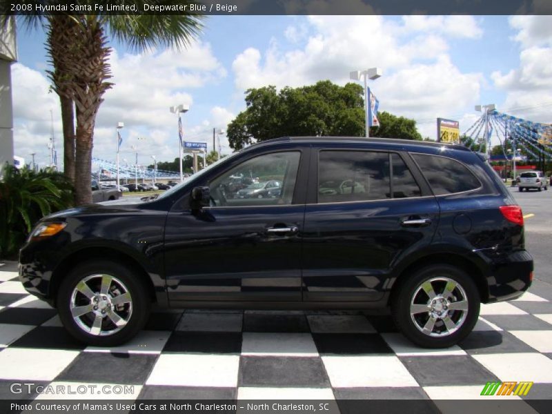 Deepwater Blue / Beige 2008 Hyundai Santa Fe Limited