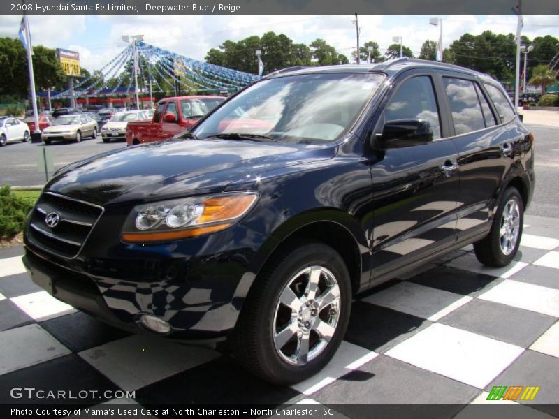 Deepwater Blue / Beige 2008 Hyundai Santa Fe Limited