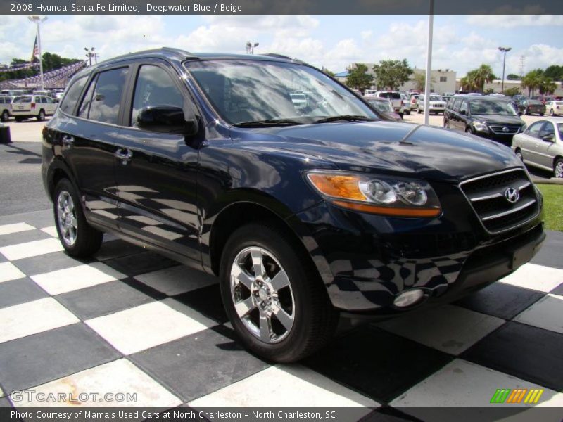 Deepwater Blue / Beige 2008 Hyundai Santa Fe Limited