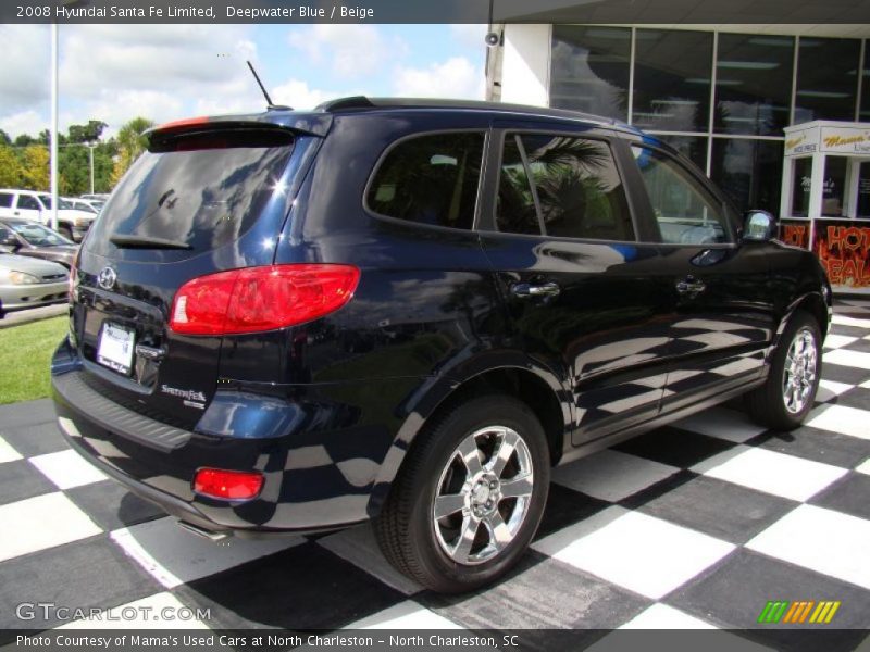 Deepwater Blue / Beige 2008 Hyundai Santa Fe Limited