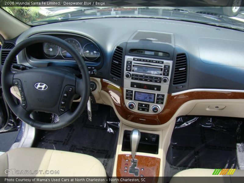 Deepwater Blue / Beige 2008 Hyundai Santa Fe Limited