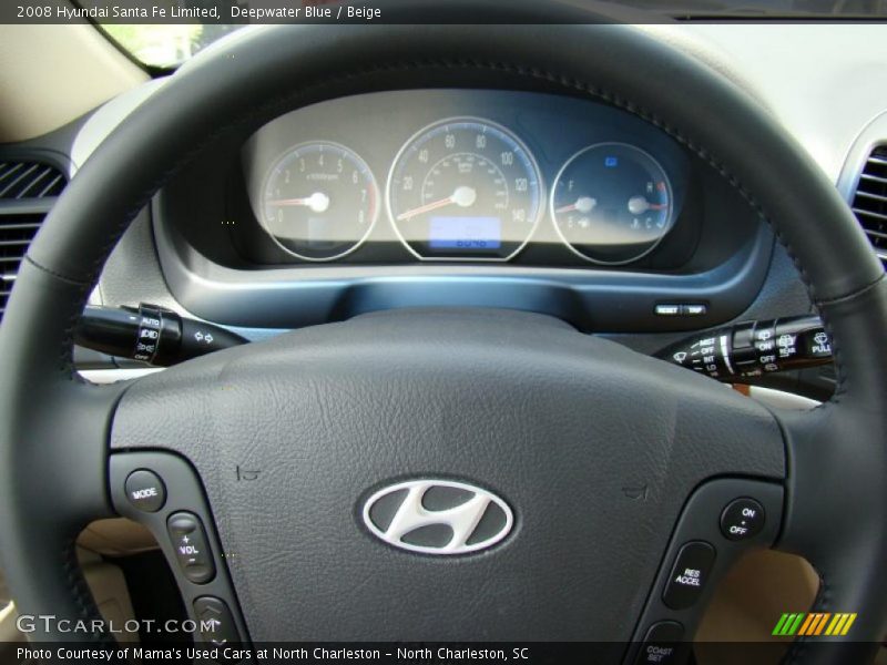 Deepwater Blue / Beige 2008 Hyundai Santa Fe Limited
