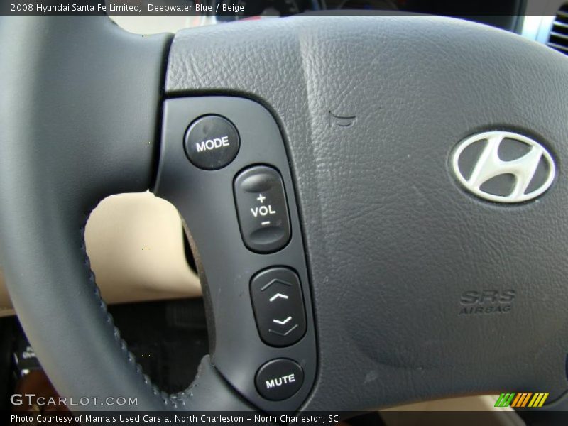 Deepwater Blue / Beige 2008 Hyundai Santa Fe Limited