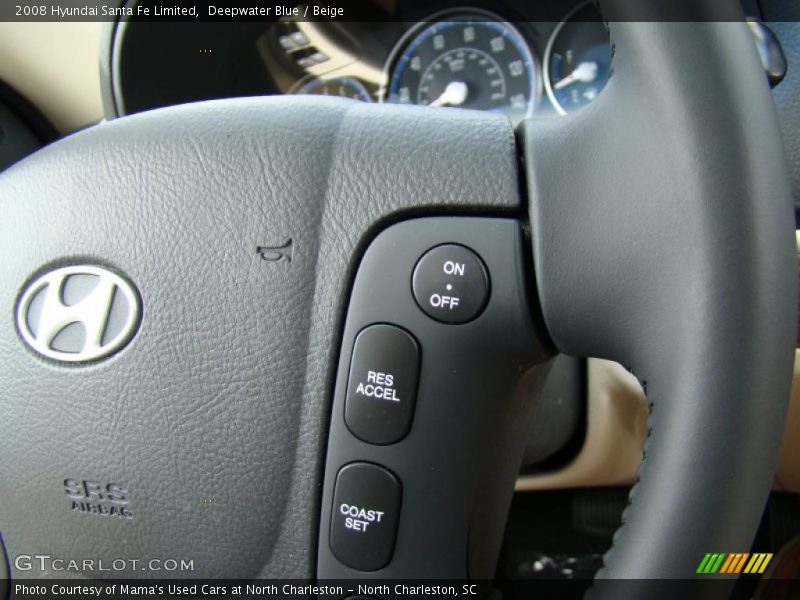 Deepwater Blue / Beige 2008 Hyundai Santa Fe Limited