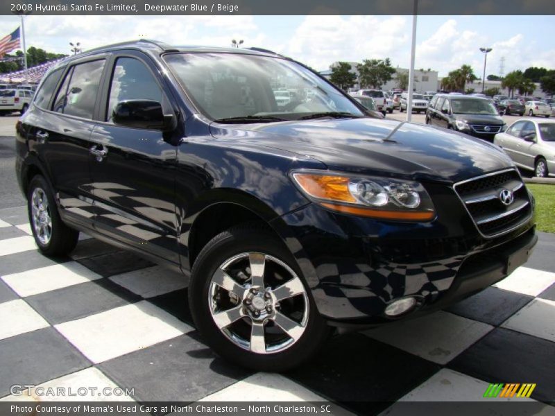 Deepwater Blue / Beige 2008 Hyundai Santa Fe Limited
