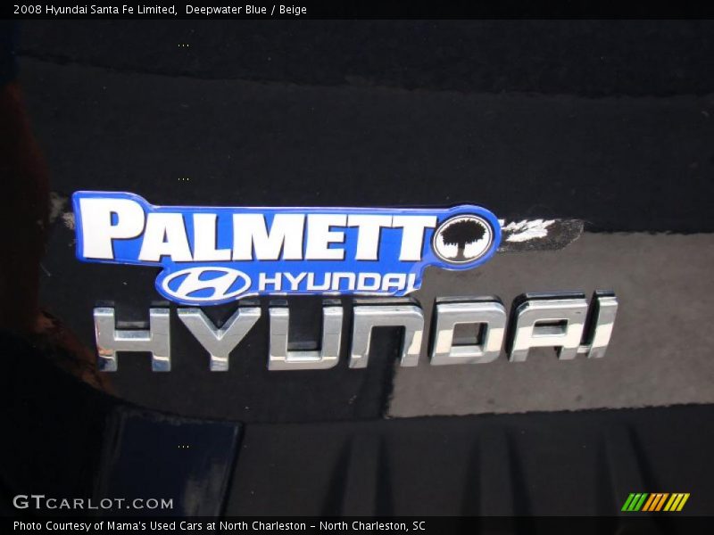 Deepwater Blue / Beige 2008 Hyundai Santa Fe Limited