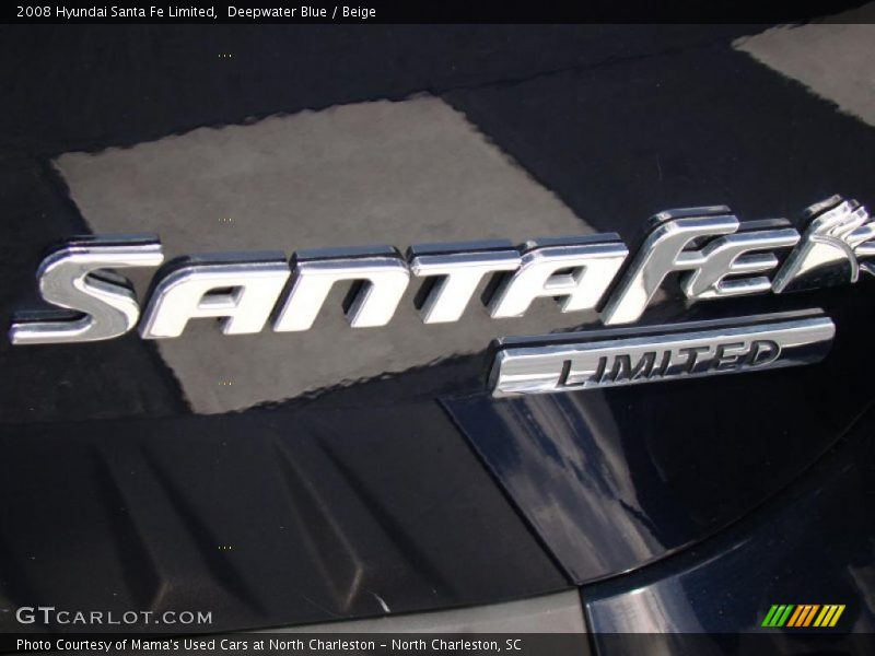 Deepwater Blue / Beige 2008 Hyundai Santa Fe Limited
