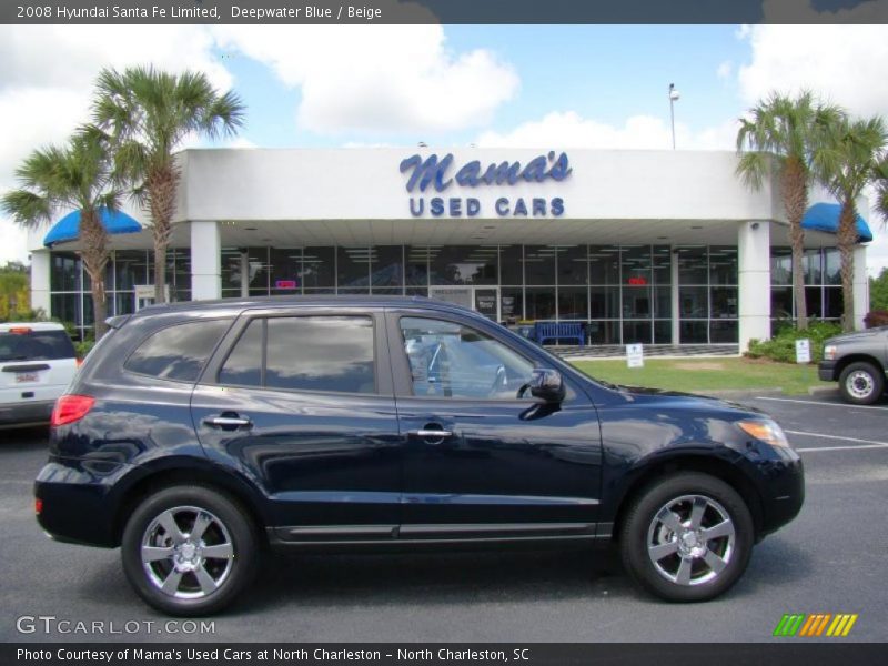 Deepwater Blue / Beige 2008 Hyundai Santa Fe Limited