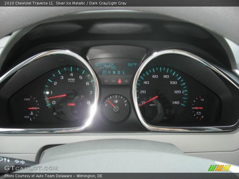 Silver Ice Metallic / Dark Gray/Light Gray 2010 Chevrolet Traverse LS