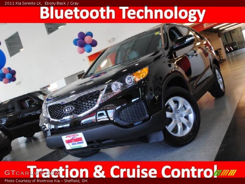 Ebony Black / Gray 2011 Kia Sorento LX