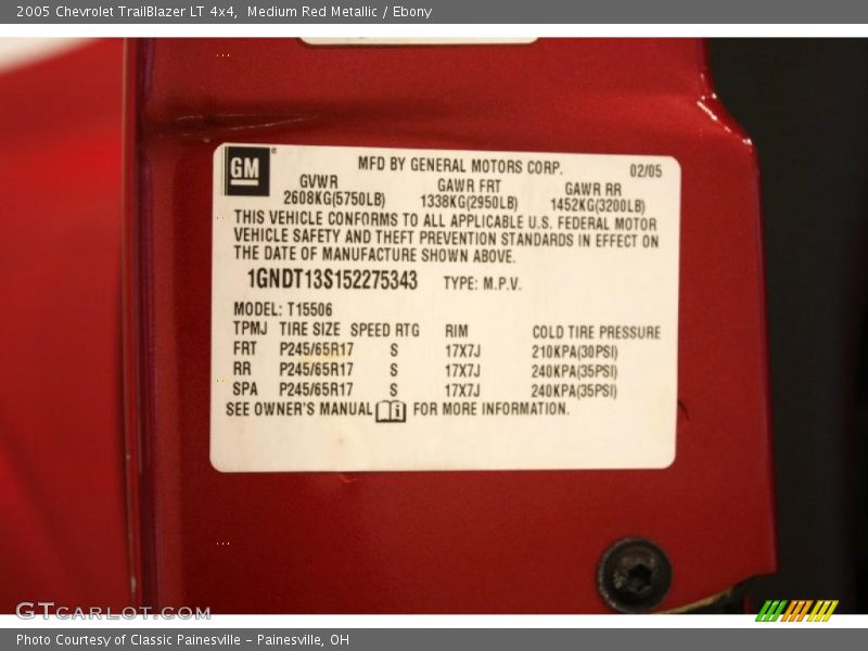 Medium Red Metallic / Ebony 2005 Chevrolet TrailBlazer LT 4x4