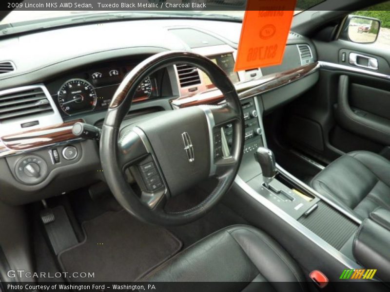 Tuxedo Black Metallic / Charcoal Black 2009 Lincoln MKS AWD Sedan